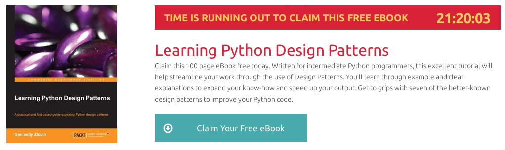 Learning Python Design Patterns, ebook gratuito disponible durante las próximas 21 horas
