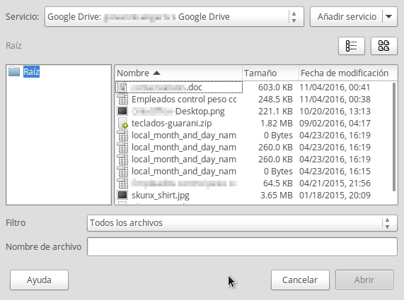 Google Drive en LibreOffice
