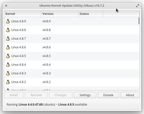 Listado de Kernels en Ubuntu