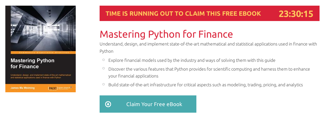 Mastering Python for Finance, ebook gratuito disponible durante las próximas 23 horas