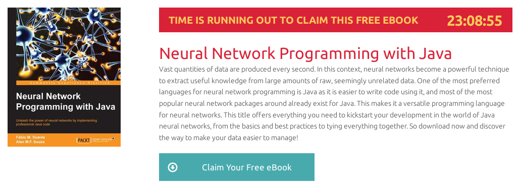 Neural Network Programming with Java, ebook gratuito disponible durante las próximas 22 horas
