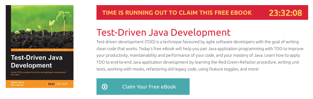 Test-Driven Java Development, ebook gratuito disponible durante las próximas 23 horas