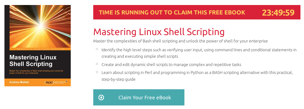 Mastering Linux Shell Scripting, ebook gratuito disponible durante las próximas 23 horas