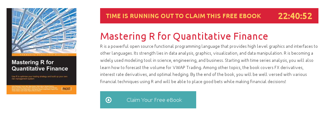 Mastering R for Quantitative Finance, ebook gratuito disponible durante las próximas 22 horas