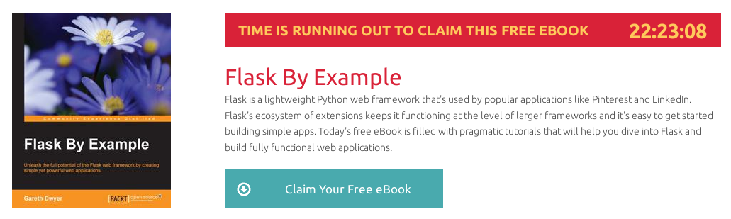 Flask By Example, ebook gratuito disponible durante las próximas 22 horas