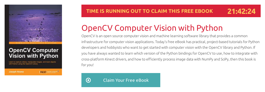 OpenCV Computer Vision with Python, ebook gratuito disponible durante las próximas 21 horas