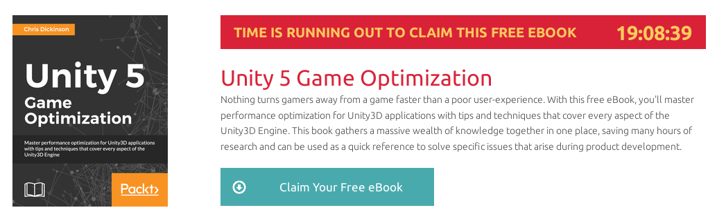Unity 5 Game Optimization, ebook gratuito disponible durante las próximas 19 horas