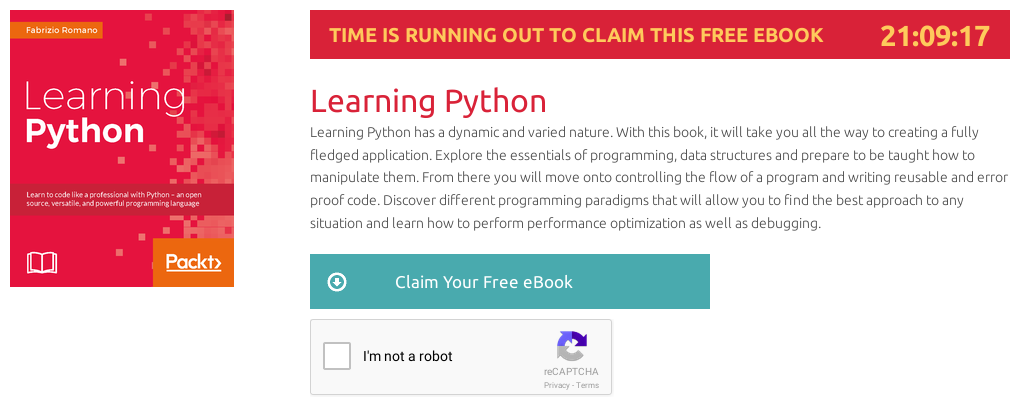 Learning Python, ebook gratuito disponible durante las próximas 21 horas