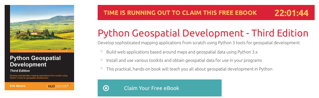 Python Geospatial Development - Third Edition, ebook gratuito disponible durante las próximas 22 horas