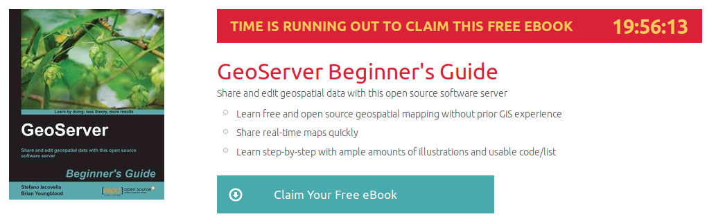GeoServer Beginner's Guide, ebook gratuito disponible durante las próximas 19 horas