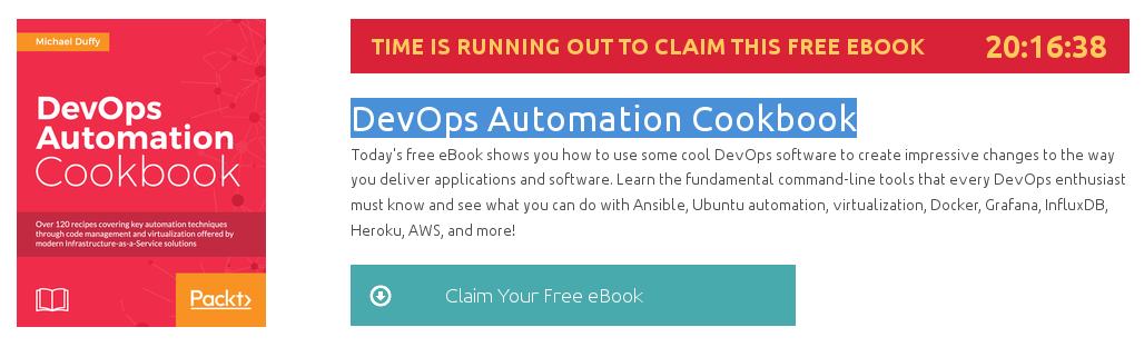 DevOps Automation Cookbook, ebook gratuito disponible durante las próximas 20 horas
