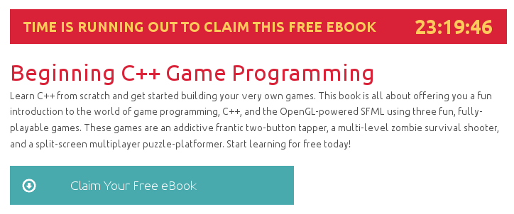 Beginning C++ Game Programming, ebook gratuito disponible durante las próximas 23 horas