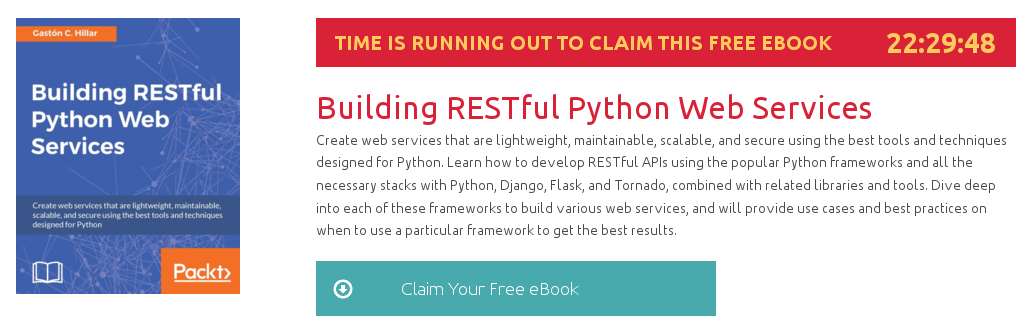Building RESTful Python Web Services, ebook gratuito disponible durante las próximas 22 horas