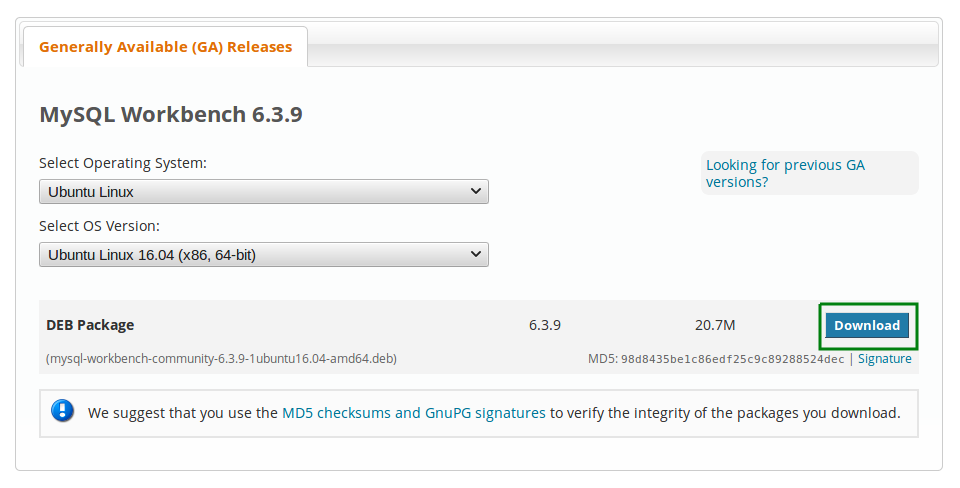 MySQL Workbench 6.3.9 en Linux Mint 18.2 Sonya de 64 bits
