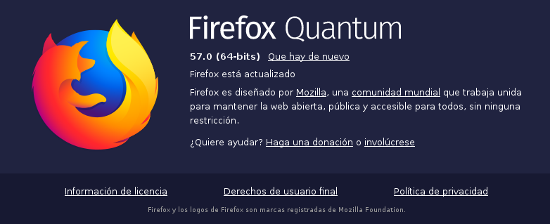 Mozilla Firefox en Debian Stretch de 64 bits