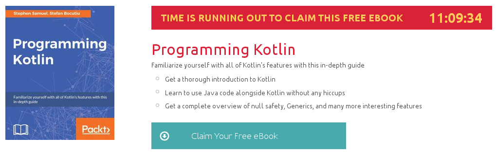 Programming Kotlin, ebook gratuito disponible durante las próximas 11 horas