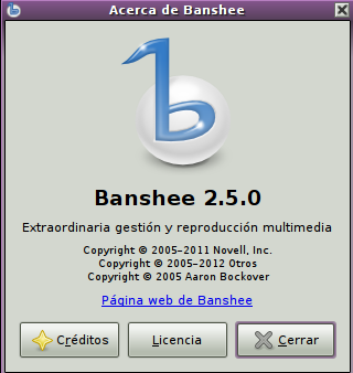 Banshee 2.5.0 en Ubuntu 12.04