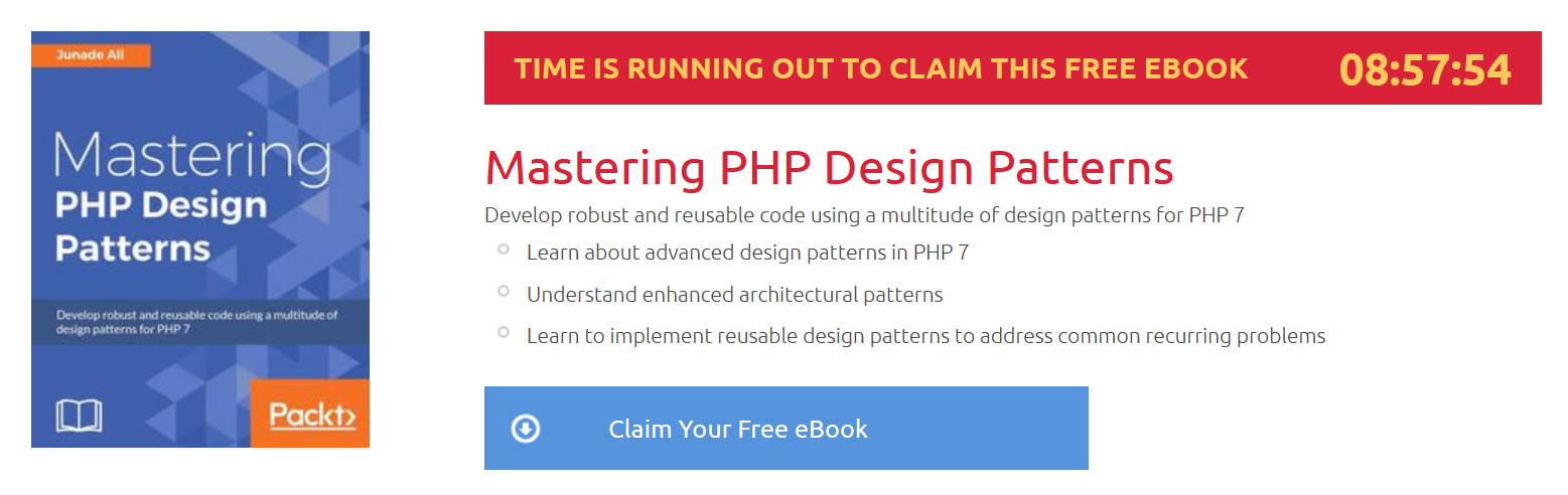 Mastering PHP Design Patterns, ebook gratuito disponible durante las próximas 9 horas