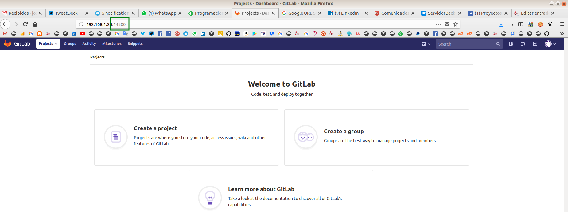Puerto cambiado Gitlab