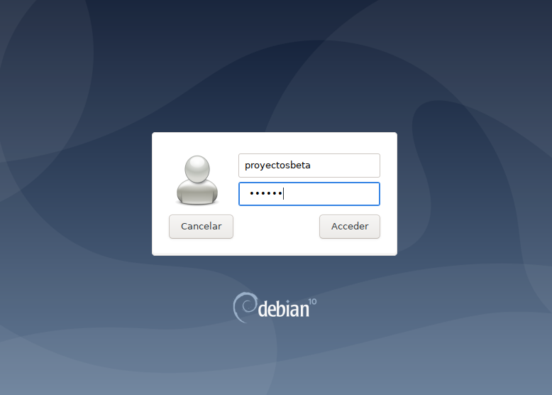 Inicio Debian Buster