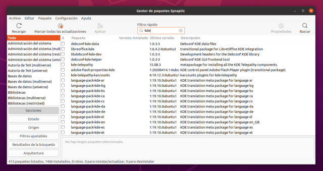 Synaptic en Ubuntu 20.04 LTS