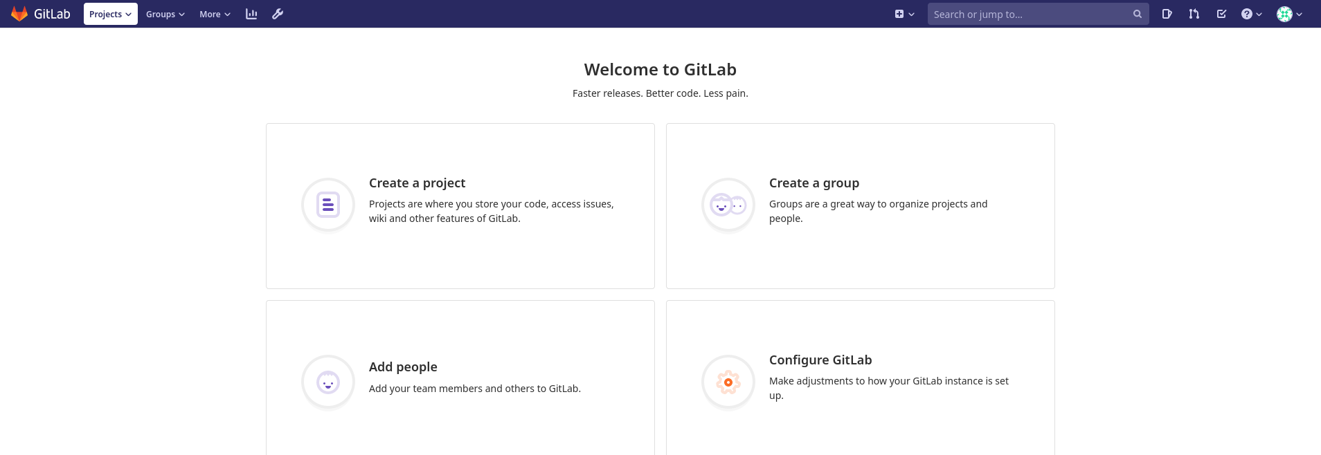 GitLab dashboard