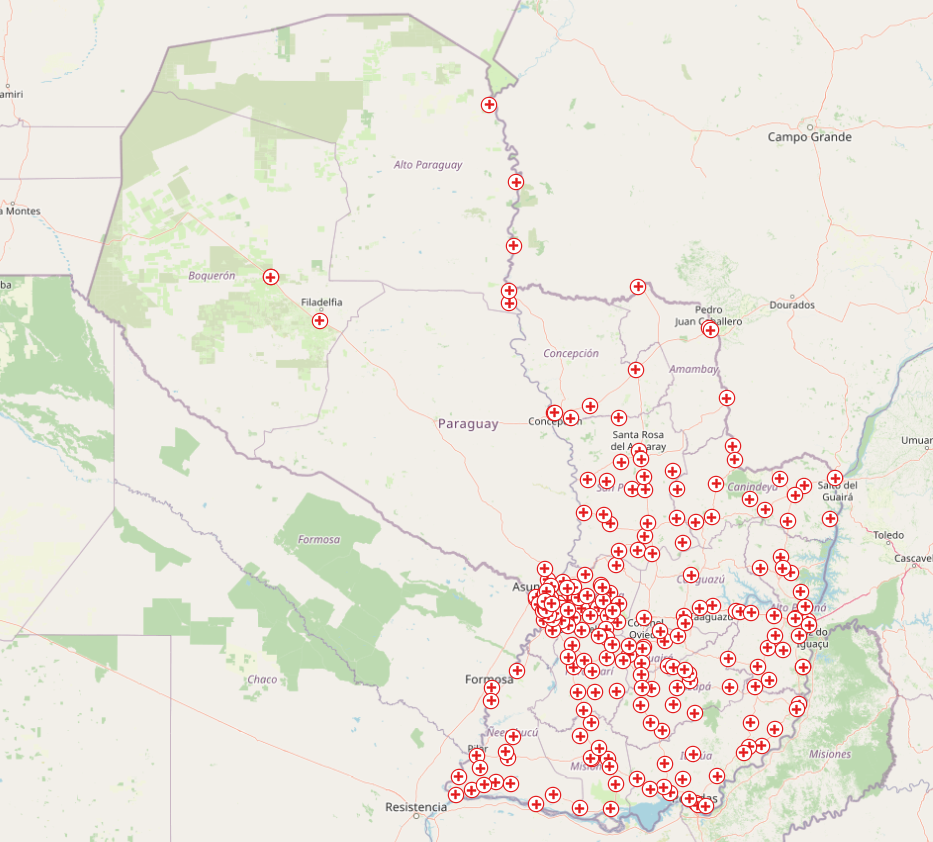 QGIS3 - Mapa vacunatorios covid19 Paraguay