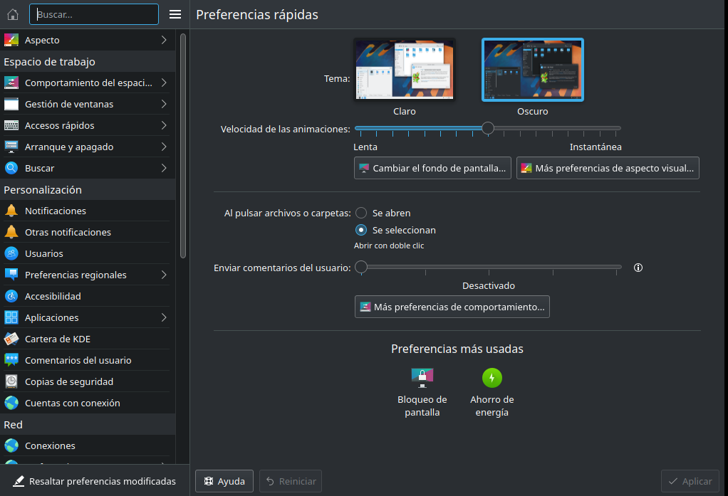 KDE Plasma 5.24.0 en Ubuntu 20.10
